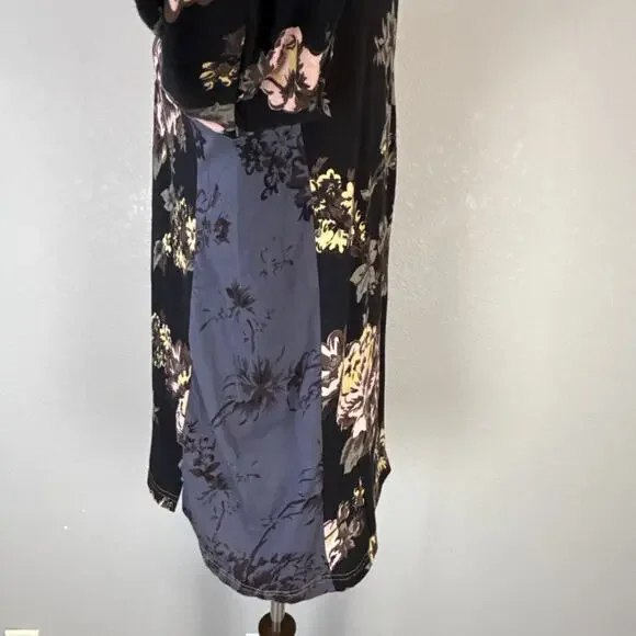 Little Journeys Chicago Womens Luna Top Shirt Size M Boho Floral Jersey Cotton - Picture 6 of 9